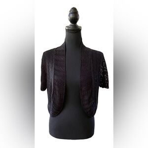 Jessica Howard: Black Knitted Cardigan Sweater